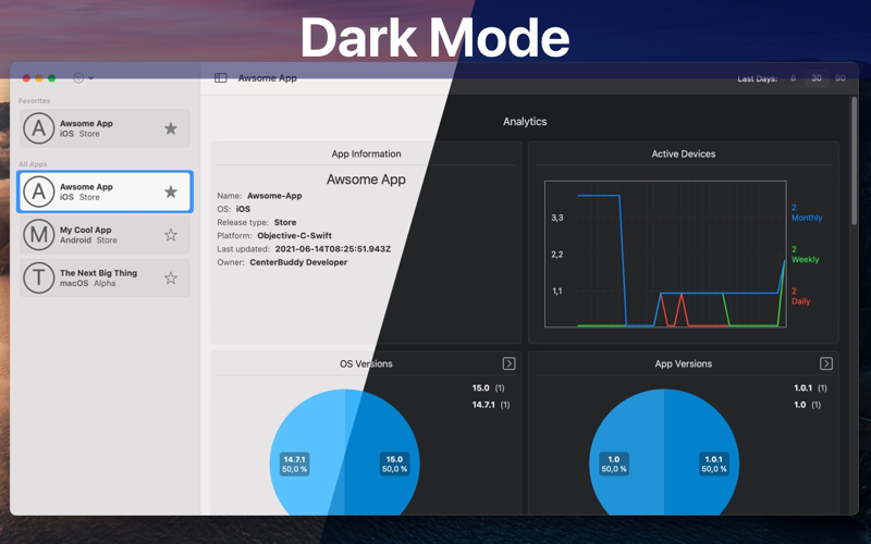 centerbuddy supports dark mode