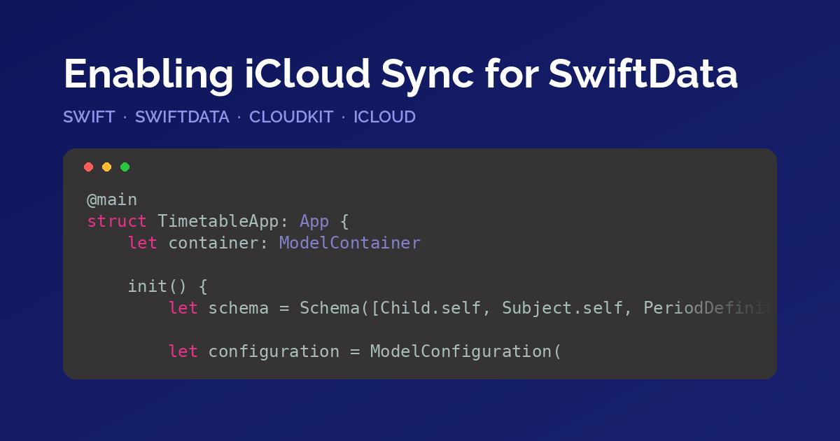 Enabling iCloud Sync for SwiftData